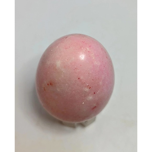 Vintage Pink Polished Alabaster Stone Egg 29g Specimen Decorative Paperweight - Picture 3 of 6